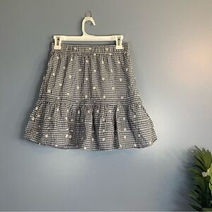Madewell NWT SP22 Blue and White Gingham Plaid Polka Dot Mini Skirt